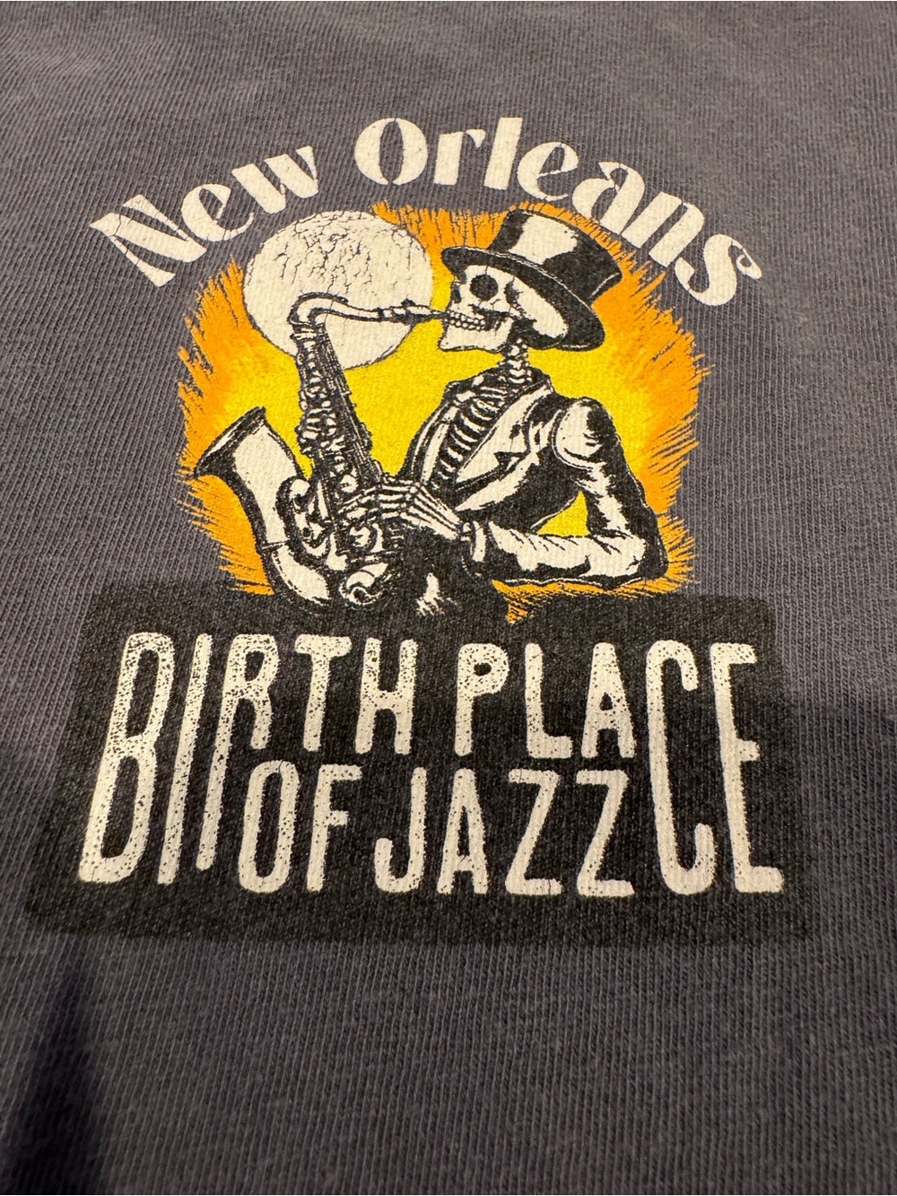 Comfort Colors New Orleans 'Birthplace of Jazz' Short-Sleeve Tee - Blue Gray